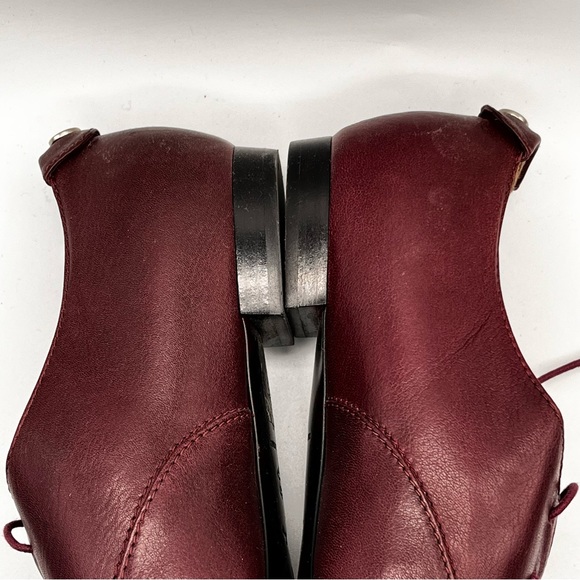 BURGUNDY LONGCHAMP LEATHER LOAFERS - Picture 7 of 14